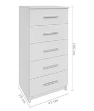 Mobiletto portaoggetti con 5 cassetti, cassettiera Moderna Multistrato Colonna portaoggetti Multifunzionale per Ingresso Soggiorno Camera da Letto, 41 x 35 x 106 cm