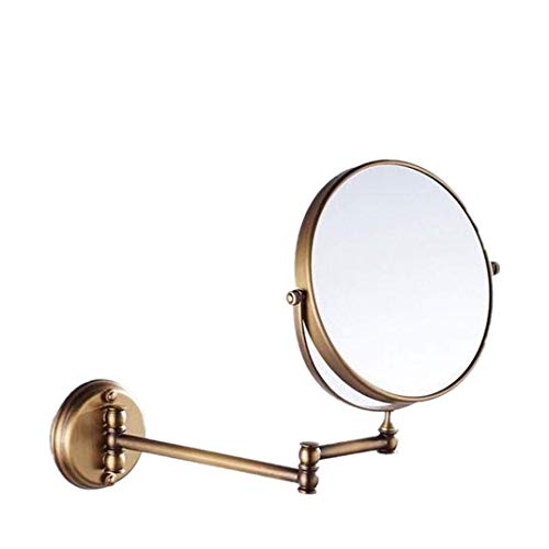 SGSG Specchio per Il Trucco Specchio cosmetico in Rame Montato a Parete, Specchio bifacciale Antico per Bagno/Camera da Letto Specchio di Bellezza