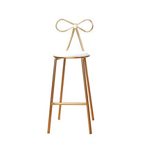 MJY Sgabello da bar di fascia alta Sgabelli da bar Cucina da bar Sgabello per la colazione Sedia da pranzo imbottita Sedia bianca PU Sedia da bar Sgabello alto Sedia da bar Oro,High75cm