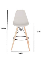 Luckeu - Set di 2 sgabelli da bar con schienali e poggiapiedi, per colazione, cucina, bancone e sedie con gambe in legno e poggiapiedi (kaki)