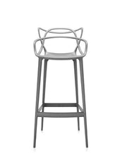 Kartell Masters Stool Sgabello, Tecnopolimero termoplastico Riciclato con Carica Minerale e Trattamento Soft-Touch, Grigio, H. 75
