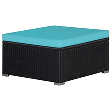 Festnight Set Divani da Giardino in Polyrattan, Set di Mobili da Giardino, Set Divano Esterno con Cuscini 9 pz Blu