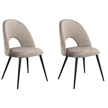 Un set di 2 sedie vuote per il tempo libero, sedie con superficie in velluto morbido e gambe in ferro, adatte per soggiorno, camera da letto, sala giochi, bancone bar, ecc. (grigio)