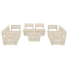 SKM Set Divani da Giardino su Pallet 9 pz in Legno Abete Impregnato (161.5kg) -3730