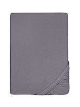 Biberna 0012344 Lenzuolo Frottee-Stretch (Altezza Materasso max. 22 cm) 1X 140X200 cm > 160X200 cm, Grigio Argento