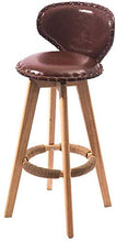 LWW Sgabelli, Sedia da pranzo con schienale e poggiapiedi naturali gambe in legno massello con il designer attenuato Pad contemporanea per Office sala da pranzo, cucina,Marrone