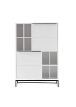 Armadio alto in metallo opaco moderno stile industriale, bianco e nero, 100 cm, M48158WS2
