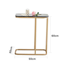 Tavolini da caffè Tavolino da Salotto Moderno A Forma di C Tavolino da Salotto Portatile for Laptop Tavolino da Divano (Color : Gold)
