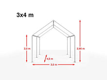 TOOLPORT Tendone per Feste 3x4 m Gazebo Party per sagre, mercati ca. PE 240 g/m² Bianco-Grigio