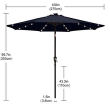 ABCCANOPY 23 Colori + 2,7 m Market Umbrella Replacement Canopy 8 nervature, 1# Navy Blue