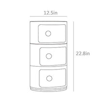 UWY Comodino con 3 cassetti - Comodino per mobili da comodino, comodino per casa, accessori per camera da letto, ufficio, dormitorio universitario, struttura in acciaio, bianco
