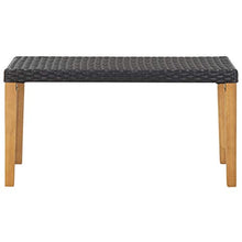 Kshzmoto Panca da Giardino 120 cm Polyrattan Nero e Legno massello di Acacia Panca Parco Panca Fianchi mobili da Giardino Panca Panca Parco panchina Giardino Balcone