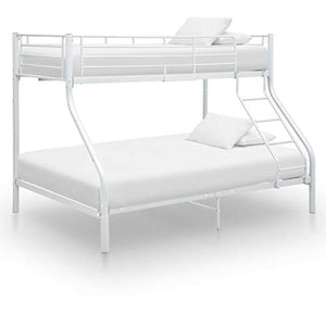 BIGTO - Struttura letto a castello in metallo, per camera da letto, colore: bianco, 140 x 200 cm, 90 x 200 cm