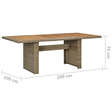 Qnotici Tavolo da Pranzo da Giardino Tavolo da Campeggio Tavolo da Buffet Tavolo da Festa tavolino da Giardino 200x100x74 cm polyrattan Marrone