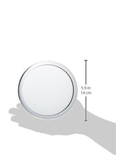 WENKO Specchio cosmetico Pistoia cromato - ingranditore 5x, superficie specchiante ø 12.5 cm, Plastica, 14.5 x 3.5 cm, Cromo