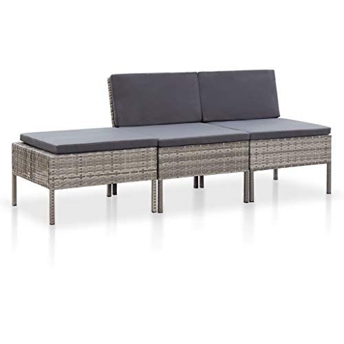 Goliraya 3 pz Set Divani da Giardino con Cuscini Divano Modulare in Rattan Set Divani da Esterno Mobili da Pranzo per Esterno Disponibile in Tanti Colori Diversi