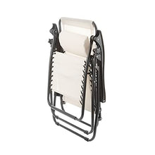 Sdraio reclinabile beige con braccioli, in acciaio Beige