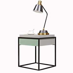 Comodini Nordic Legno Comodino Moderno Semplice Ferro battuto Lato Creativo di pompaggio Locker Piazza Camera Comodino Comodini Letto (Color : Green)