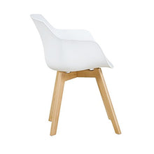DORAFAIR Set di 4 Pranzo/Ufficio Sedia con Gambe in Faggio Massiccio, Poltrona Moderno Design Sedie Cucina Scandinavo - Blanco