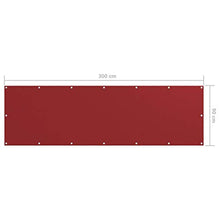 vidaXL Paravento da Balcone Rosso 90x300 cm in Tessuto Oxford