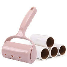 LLQM Sticky Hair Device, 1 Pole + 4 Heads, tearable Roller Sticky Paper Felt Roller Brush, Sticky Hair Removal Roller, Clothes Brush