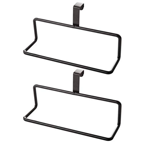 DOITOOL 2 pezzi Porta asciugamani da cucina sopra larmadio Portasciugamani da appendere sopra la Porta da cucina per interno o esterno delle porte porta strofinacci cucina (nero)