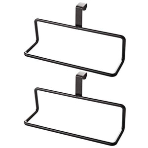 DOITOOL 2 pezzi Porta asciugamani da cucina sopra larmadio Portasciugamani da appendere sopra la Porta da cucina per interno o esterno delle porte porta strofinacci cucina (nero)