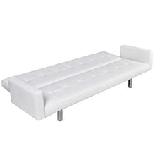 Ausla Divano Letto 3 Posti, Telaio in Legno e tappezzeria in Pelle Artificiale, con Braccioli, Divano Letto Moderno, Divano Letto Soggiorno