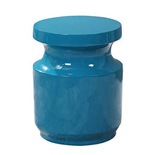 H-ei Piccolo tavolino Blu, tavola Rotonda in Camera da Letto e Soggiorno, Comodino in Acciaio in Vetro, 35x46x32cm