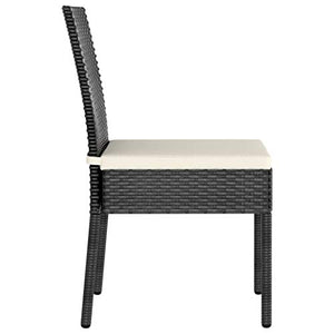 SKM Set da Pranzo da Giardino 7 pz in Polyrattan Nero (54.95kg)