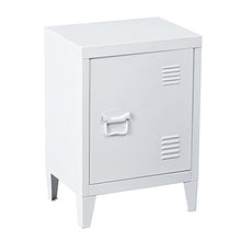 BAKAJI Mobiletto Armadietto Comodino in Metallo 2 Ripiani con Anta Dimensione 57 x 40 x 30 cm Arredamento Casa Ufficio (Bianco)