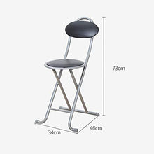 JCXOZ-Sedia Pieghevole Semplice Legno Solido Sgabello, Sedia Pieghevole Rotondo Nero Imbottito Pieghevole seggiolone Prima Colazione Cucina Sgabello sede Morbida Portatile