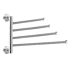 Yizhet Porta-Asciugaman Montata Muro Rastrelliera Acciaio Inossidabile Bagno Girevole Porta-Salviette Cucina Porta-Asciugamani Oscillante a 4 Braccia