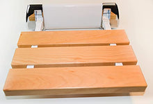 Sedile da doccia pieghevole con seduta in legno di faggio naturale – carico massimo 150 kg per il bagno – Sgabello da doccia con fissaggio a parete