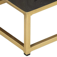vidaXL Cassettiera Nero e Oro 45x30x105 cm in Legno Massello di Mango