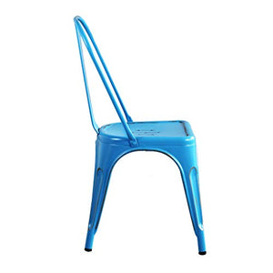 Milani Home s.r.l.s. Set di 2 Sedie in Metallo di Design Moderno Industrial Vintage Colore Blu Antico Ossidato per Sala da Pranzo Bar Ristorante Soggiorno
