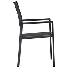 FAMIROSA Sedie da Giardino 4 pz Nere in Plastica Stile Rattan