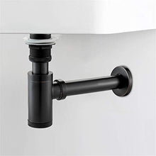 Trappola per Bottiglie Sifone Tondo in Ottone Colore Antico/Kit di Scarico Nero Vasca da Bagno per lavabo con Scarico Pop-up Orb