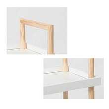 YIN YIN Carrello per ripiani Carrello con ripiano, semplice cremagliera in legno con puleggia di grande capienza, ristorante, ristorante, vassoio quadrato, carrello portapacchi bianco 54X36X76CM Carre