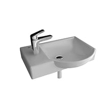Alpenberger - Lavandino elegante in formato mini, da parete, in ceramica di alta qualità, per il bagno degli ospiti (45 x 32 cm, rettangolare)