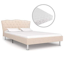 SKM Letto con Materasso Tessuto Beige 120x200 cm (38.28kg) Beige-7185
