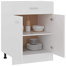 Ausla - Cassettiera con 2 ripiani e 1 cassetto per organizzare la cucina, 60 x 46 x 81,5 cm, colore: Bianco