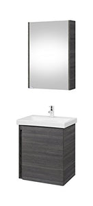 Planetmöbel - Mobiletto da bagno con armadietto a specchio, 50 cm (antracite)
