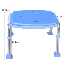 XD Sgabello da Bagno in Lega di Alluminio Ispessimento Sedia da Bagno Vecchio Uomo Doccia Sgabello da Bagno Sgabello da Bagno Sedia Donna Incinta da Bagno con Sgabello in PE Blu e Schienale