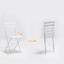 LHY Sedie da Tavolo Pieghevoli per Balcone, Patio, Balcone, Set bistrot 3 Pezzi, 2 sedie e 1 Tavolo, Acciaio Premium, Facile da Piegare, Cortile, Giardino (Bianco)