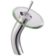 nchant - Rubinetto miscelatore a cascata in vetro per lavabo, stile contemporaneo, cromato lucido