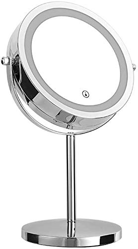 Specchio per il Trucco a LED, Grande Bagno da Bagno a Doppia banco da Tavolo, vanità, Rotazione a 360 °