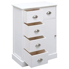 SKM Credenza con 10 Cassetti Bianca 113x30x79 cm in Legno (24.75kg)