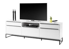 Möbel-Store24 M48153WS2 - Armadio in metallo opaco, stile industriale, 215 cm, colore: Bianco/Nero