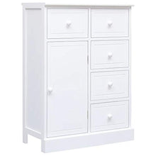 SKM Credenza con 10 Cassetti Bianca 113x30x79 cm in Legno (24.5kg)